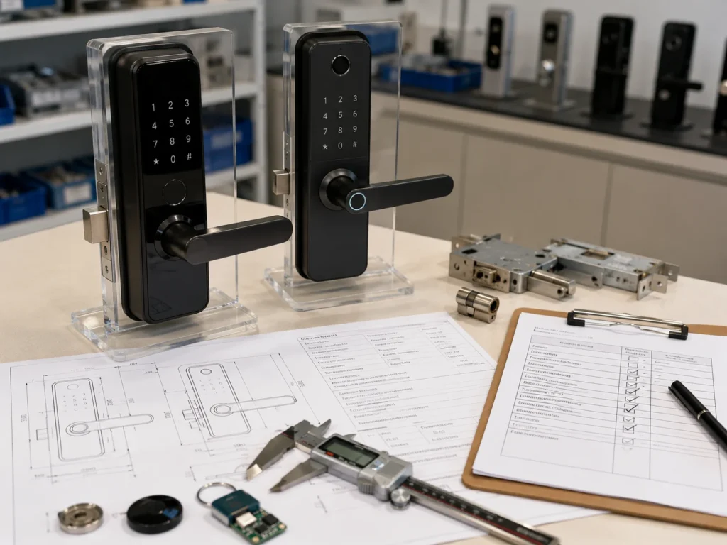 Smart door lock used for sourcing and specification checks