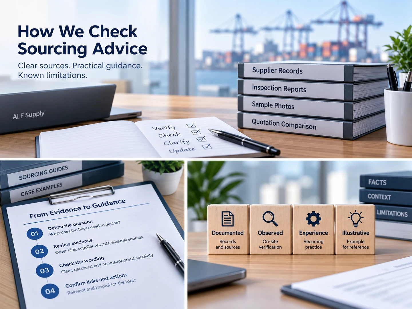 Sourcing records and review references used to check practical sourcing guidance